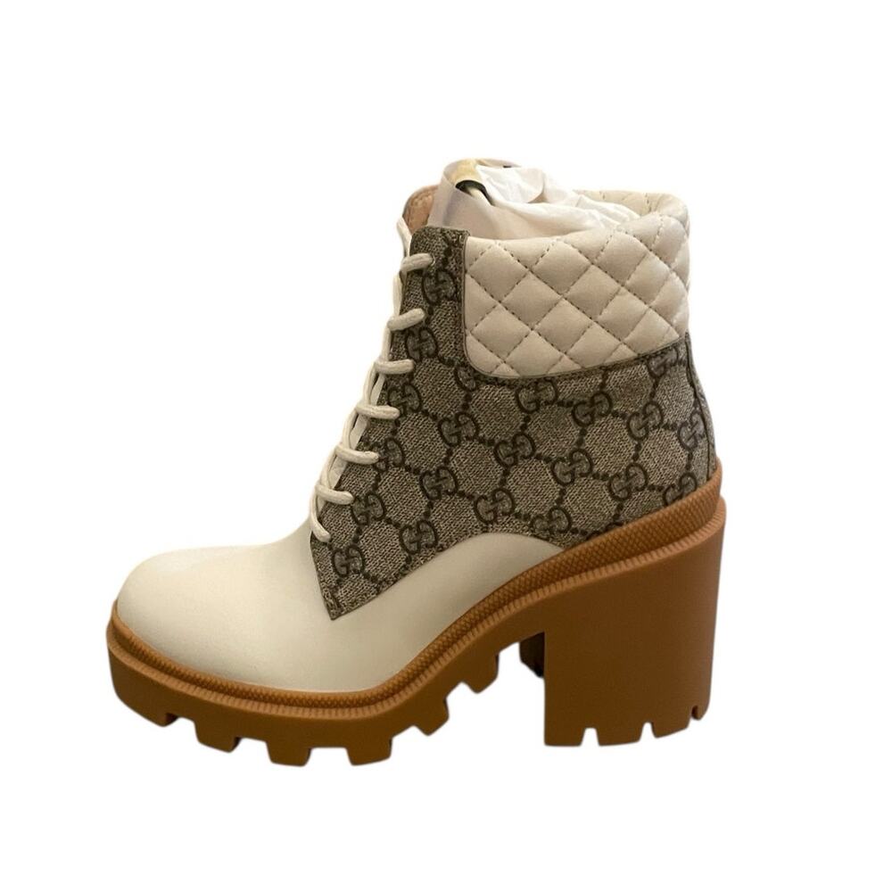 NEW Gucci GG Supreme Leather Ankle Boots 659691 UC810 Size 37.5 | US 7.5 - Picture 15 of 16